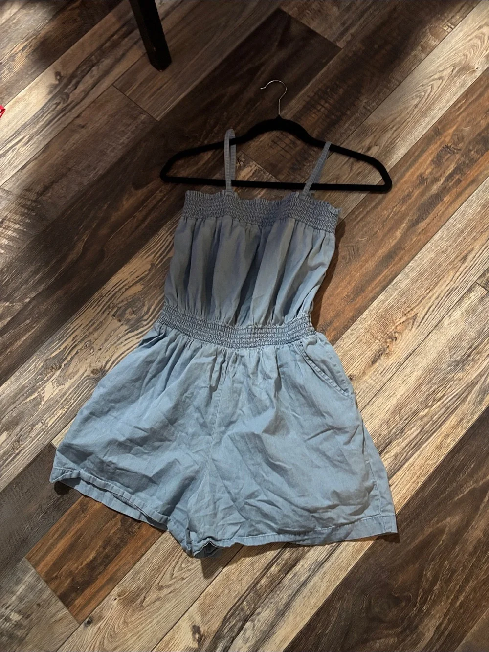 GAP Light Blue Smocked Strap Romper
